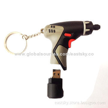 Electric Drill-shaped USB, Made of Soft PVC Material, OEM Orders are WelcomeNew